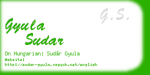 gyula sudar business card